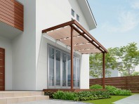 LIXIL2015年10月 新発売テラス「シュエット」　(2.0間×6尺 クリエモカ色　日除け)